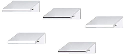 Gedotec Möbelgriff Küche Kantengriff Schubladen-Griff - Zurigo | Aluminium silber matt | Schrankgriff Länge 40 mm | Türgriff für rückseitige Verschraubung | 5 Stück - Design Griffleiste mit Schrauben