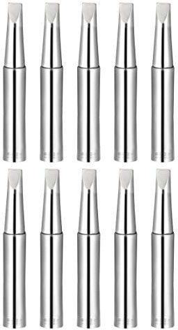 sourcing map Soldering Iron Tips 4mm x 6.5mm Flat Edge Replacement for Solder Station Tip 900M-T-3.2D Silver 10pcs