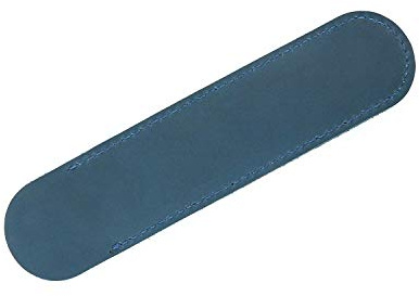 Supertool 1 x Handgefertigte Federmappe aus Leder (15 cm x 3,5 cm, Blau)