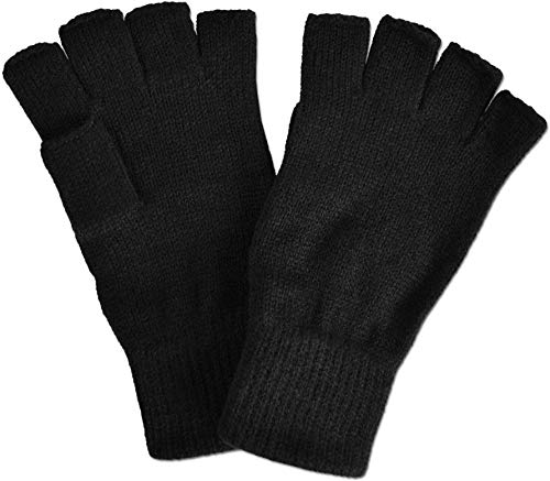 normani Fingerlose Halbfinger - Handschuhe ohne Finger in Schwarz Farbe Schwarz Größe S
