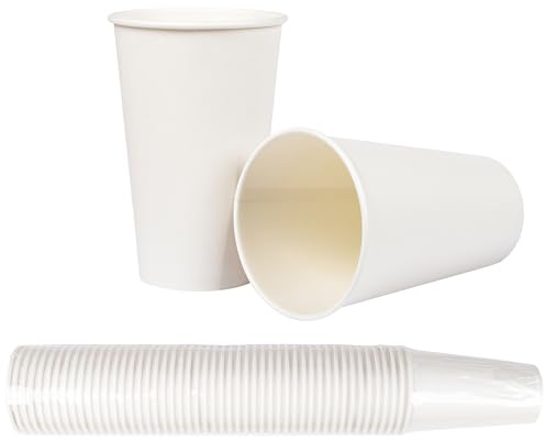 HEKU 50 weiße Pappbecher| Frischfaser mit Beschichtung | Umweltfreundlich & recyclingfähig | FSC-Zertifiziert | Für Heiß- und Kaltgetränke | Ideal für Veranstaltungen, Büros und Cafés, 0,4l