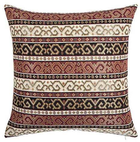 pillowerus Fundas de almohada persas, color rojo y negro, 40,6 x 40,6 cm, decorativas cuadradas Kilim, decoración de habitación bohemia para sofá, Oriente Medio, para sofá