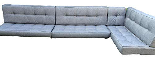 Palettenkissen Schaumkissen/Kissen Palettensofa Euro Paletten/europalleten sitzkissen/sitzkissen palettenmöbel/palettenkissen Outdoor/Sitzkissen 120 x 60 cm (Silber, 7X teiliges Set)
