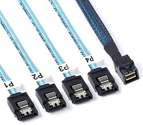 ADCAUDX SFF-8643 to SATA:0.5M Mini SAS to SATA Forward Breakout Cable