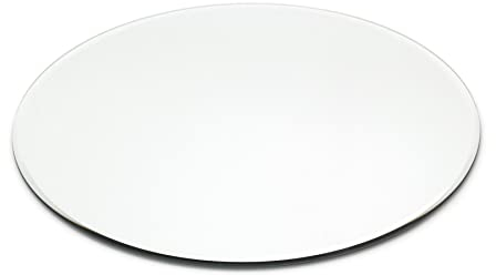 30cm Round Glass Coaster Decorative | Mirror Glass Display Candle Plate | Mirrored Candle Tray Vanity Perfume Tray