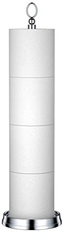 ROLABAM Heavy Weighted Toilet Paper Holder (with Reserve Function) Free Standing Toilet Paper Storage，Spare Toilet Paper Roll Holder Storage Stand for Bathroom Total Height 22.5 ，Chrome