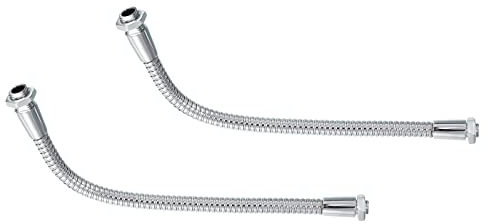 PATIKIL 2 Stück 7,9 Zoll Schwanenhalsmikrofon M10/M8 Gewinde 8 mm Metall Universalschlauch flexibler Arm Schwanenhalsrohrverlängerung für Multifunktions-Heimwerker, Silber Farbton