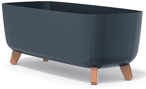 BirnePower Blumentopf Blumenkübel mit Füßen Pflanzkübel mit Pflanzeinsatz Beine Pflanzschale Matt Gracia Case Übertopf (Anthrazit, 58cm)