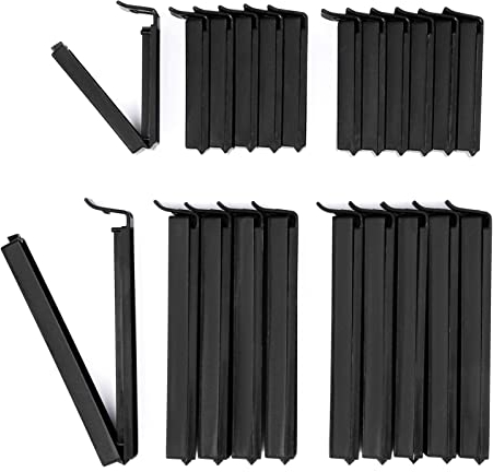 Vaily Tütenclips Verschlussclips Schwarz - 22 Klammern für Tüten, Beutel und Gefrierbeutel - 12x 6 cm und 10x 11 cm