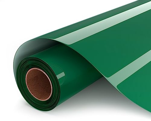 UIOK Plotterfolie Textil Grün Flexfolie Plotter Textil, 30.5x182cm HTV Flexfolie Bügelfolie Plotter Heat Transfer Vinyl für DIY T-Shirt, Transferfolie Plott-er Flexfoli-e für Cricut(Grün)