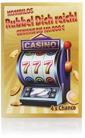 FunX Scherz Lot de 4 cartes à gratter pour adultes avec fausse victoire principale, avec carte cadeau