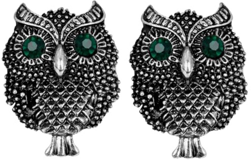 spilla bigiotteria Spilla gufo con diamanti in argento placcato in lega vintage con corpetto per animali 2PCS