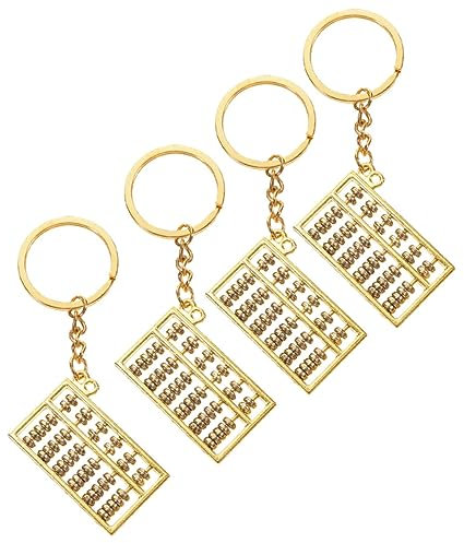 PRETYZOOM 4 Stück Wöchentliche Berechnung winziger Abakus goldener Couchtisch Schlüsselanhänger Schlüsselbund goldene Geldbörse schwarze Handtasche abakus zauber Esstisch