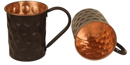 Copper Essentials Kupferbecher, Schwarz, 2 Stück