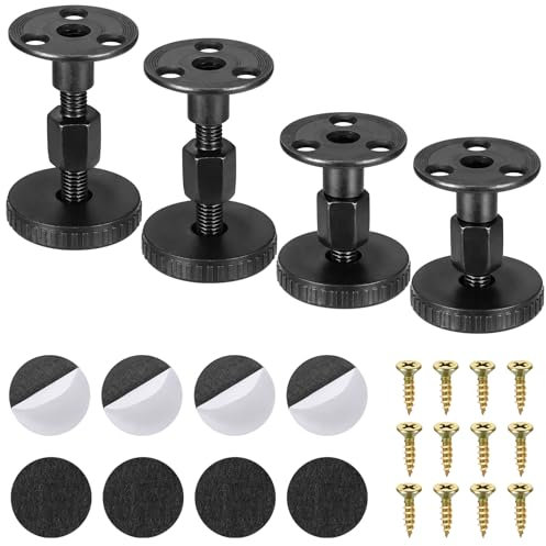 Zocipro 4 Stück Verstellbare Füße, Schrank Füße zum Verstellen, 27-45mm Möbelfüße Verstellbar, Höhenverstellbare Füße mit 3M Doppelseitiges Klebeband und Anti-Rutsch-Pad, für Tische Schränke