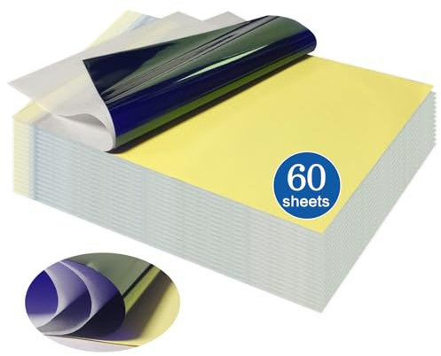PIXESTT 60 Stück Transferpapier, Stencil Papier für Tattoo-Transfer, 4-lagiges Design, Sie Können Eine Vielzahl von Mustern Selbst für Tattoo-Transfer Entwerfen, A4-Format