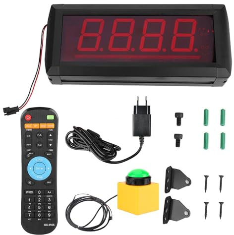 Fitness Minuteur, Minuterie de Gym Horloge Murale Fitness Timer, Minuteur Digital Chronomètre et Compte à Rebours, Volume Réglable,Télécommande, pour Maison garages l'extérieur