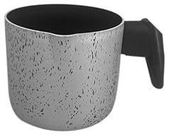 MA MAISON Bollilatte Satinato Antiaderente in Alluminio con Beccuccio per Liquidi - Pentolino Adatto a Gas Vetroceramica e Fornelli Elettrici - Antigraffio + Manico Ergonomico Antiscivolo (12 cm)