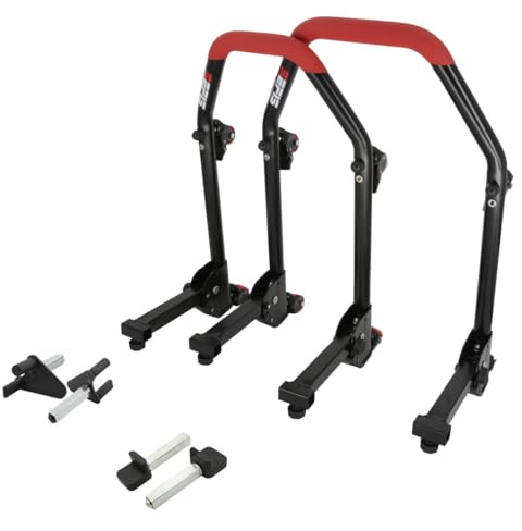 SEFIS M20U Motorradständer Set Vorder- und Hinterrad Motorradheber Serviceständer Front und Heck Motorrad montageständer hinten Motorrad ständer Set Motorrad aufbocken (Adapter: V-Aufnahme/Standard)