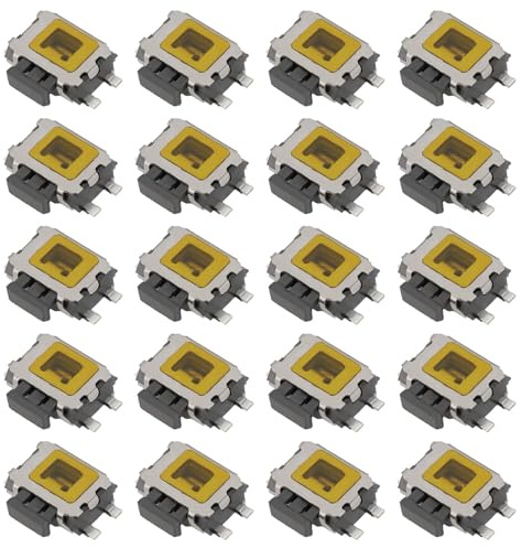 eMagTech 20 Stück 4-poliger SMT-SMD-Drucktastenschalter, 4,7 x 3,5 x 1,6 mm, SMD-Schildkrötenschalter, Oberflächenmontage, Tastenschalter, 0,1 A/5 V