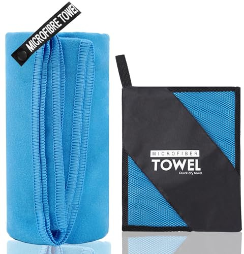 yenlk Microfibre Towel - compact, ultra lightweight & quick dry towel, the perfect gym, travel & beach towel swimming towel for sports, camping & hiking-80x40cm (Blue, 80 x 40cm)