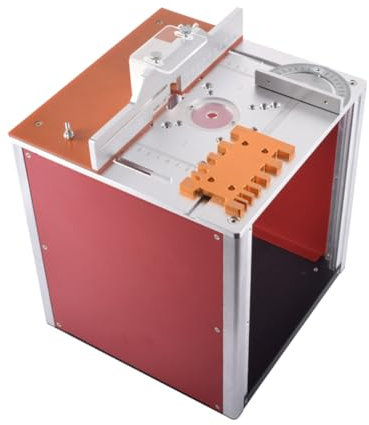 Roxvue Placa de Inserción para Mesa de Fresadora, Fresadora Eléctrica de Madera, Tablero Abatible con Guía de Calibre de Inglete, Mesa de, Banco de Trabajo para Carpintería