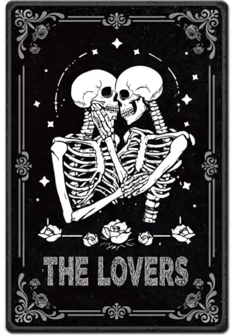 Hobbspring 1 Stück Vintage Blechschild Aus Metall 20x30cm Retro Eisen Gothic Totenkopf Schild Rost Optik The Loves Skull Poster Für Zuhause Büro Küche Bar Wohnzimmer Valentinstags Wanddekoration