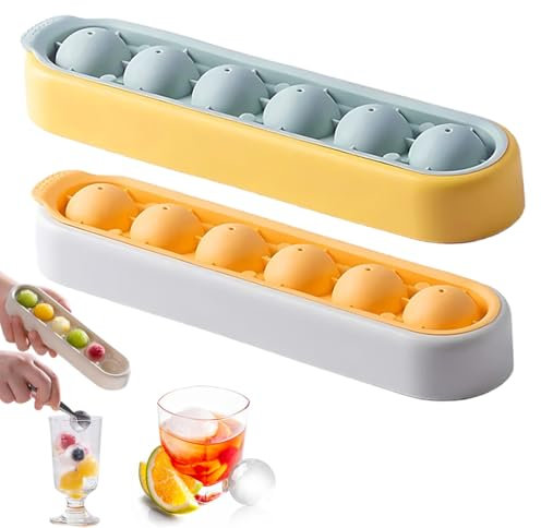 Cubiteras para Hielo Grande, 2 bandejas de cubitos de hielo de silicona con tapa, Cubitera Silicona sin BPA Apilables Moldes de Hielo Ice Cube Tray bandejas de hielo cuadradas fáciles de quitar