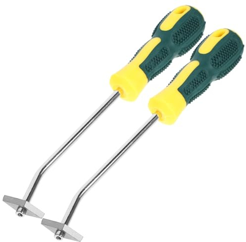 SHINEOFI Herramienta para Quitar Juntas de Azulejos de Acero de Tungsteno Mango Ergonómico Fácil de Controlar, 2 Piezas para Limpieza en Cocina y Hogar Color Aleatorio