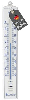 Lantelme Termometro esterno con indicazione della temperatura da -30 °C a +50 °C, analogico, resistente alle intemperie, 17 cm, in plastica, colore bianco, termometro per interni ed esterni, da