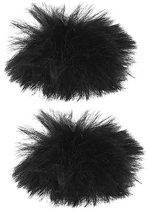 Black Plush Microphone Windscreen Cover 2pcs for Recording Stage | Moisture and Dirt Protection, Replacement for Old or Damaged Cover, 6cm Size