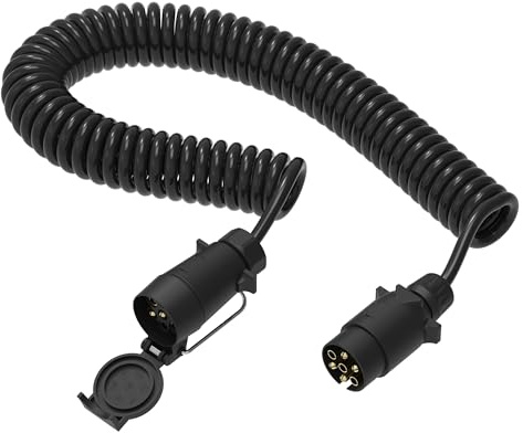 AUPROTEC Anhänger Verlängerungskabel 12V 3,5m – 7-polig – mit Stecker + Kupplungsdose – Adapterkabel für für LKW, PKW, NFZ, Anhänger, Trailer, Auflieger