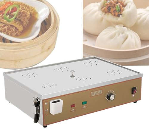Vaporiera elettrica per alimenti, in acciaio inox, per panini al vapore, controllo della temperatura 30-110 °C, allarme di ebollizione a secco, ideale per panini e gnocchi