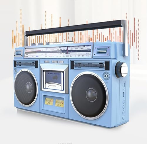 Reproductor retro de casete Boombox con USB/TF/Bluetooth, grabación y transcripción, ideal para familia y viajes