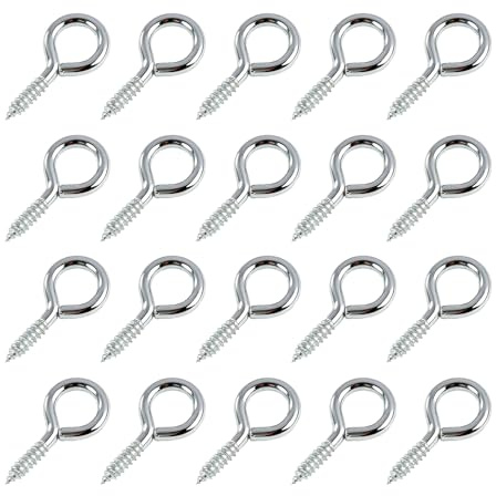 20 Pack 4cm Heavy Duty Screw, Stainless Steel Eye Screws & Eyelet Screws, Rust Resistant Eye Hooks for Securing Cables, Hanging Lights & Plants, Outdoor Hooks and Eyes with Easy Screw-In Installation