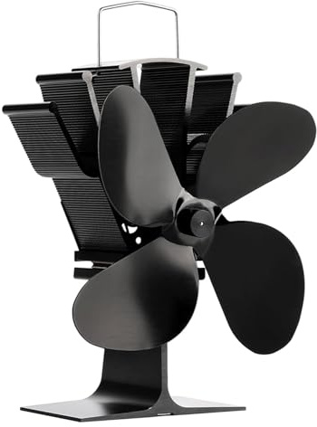 uikios Ventola per braciere a spinta a calore 4 Affilatrici in alluminio Piano di partenza Identità silenziosa Distribuzione efficiente del calore per forni a legna Identità Avvio Stufa a legna Fan