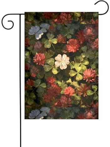 Gartendekoration, Gartenflagge, 30,5 x 45,7 cm, WHJDPP Klee im Schnipsel, bedruckt, dick und verschleißfest, für Blumentöpfe und Rasen im Garten