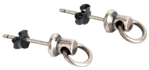 PVUVTNAHW 925 Sterling Silber Männer Frauen Kreative Retro Türklopfer Pull Ring Stud Ohrring Trendy Street Punk Stil Edlen Schmuck