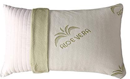 EVERGREENWEB 1 Kissen aus Latex Flocken 100% natürlichen Ursprungses, mit Aloe Vera Faser Bezug Herausnehmbar und Waschbar, Anti-Milben, Seifenmodell, 40x70 cm, Hoch 15 cm