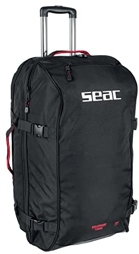 SEAC Equipage 1000, Roller Backpack Bag for Scuba Diving Equipment, 140 lt, 30 x17 x15, Large Duffel Gear Bag, black