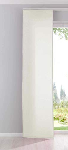 Gardinenbox Flächenvorhang Schiebegardine Cationic Blickdicht Leinen Optik Natura seidenmatt, HxB 245x60 cm, Creme Landhaus Stil, 204411