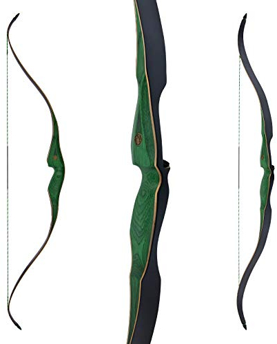 Jackalope Recurvebogen Malachite 60 Zoll One Piece 30-60 lbs Linkshand… (55 lbs)