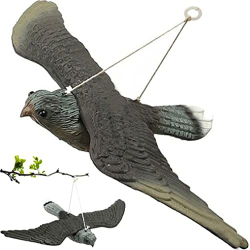 Retoo Spaventapasseri multicolore in plastica, a grandezza naturale, falke Atrappe, uccello per volatili come spaventapasseri, uccello predatore, dissuasore per piccioni, spaventatore da giardino