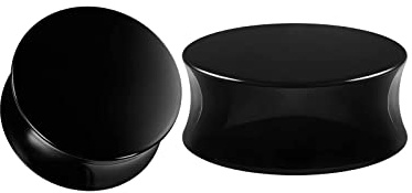 Ohr Tunnel Set, 2 Stück Double Flared Ohr Expander aus Acryl Ear Piercing Expander Flesch Tunnel Plugs, (Schwarz, 3-30mm)