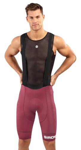 SIROKO - Salopette da Ciclismo BX Bionaz - XL - Bordeaux/Nero