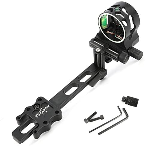 ZSHJGJR 5 Pin Bogen Visier Aluminiumlegierung Jagdvisier Micro Einstellbar Bogenvisier Compoundbogen Sight für Bogensport Zubehör Linkshänder und Rechtshänder (lang)