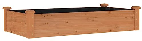 VidaXL Odlingslåda med foder brun 120x60x25 cm massivt granträ