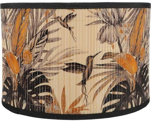 OSALADI Bedruckter Lampenschirm 11.81X11.81X7.87In Hängelampenschirm Abdeckung Aus Holzgeflecht Für Wohnzimmer Schlafzimmer Deckenlampen Dekorativer Lampenschirm