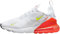 Nike Air Max 270 - Zapatos para mujer, Blanco/Volt/Carmesí Brillante-Blanquecino, 41 EU