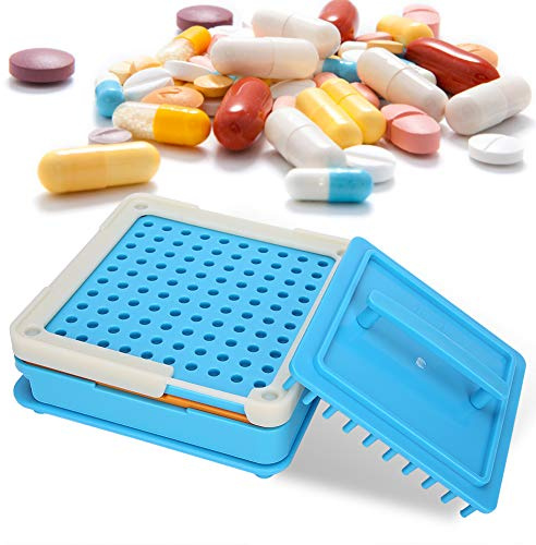 Capsule Filling Machine, 100 Holes Manual Capsule Machine for Size 1 Size 2 Size 3 Capsules Empty Optional Capsule Easy to Use Making Machines for Hospitals Clinics Stores Laboratories Family (Size2)